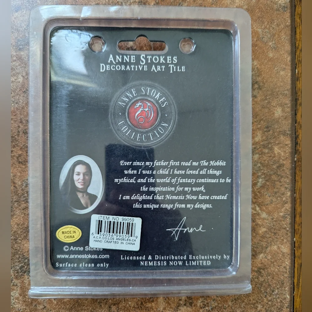 Anne Stokes Fairy Fantasy Decorative Art Tile Pre Owned Minor Wear
